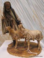 956 - Angela Tripi - Hirte mit Schafen gehend - pastore con pecore camminando_1